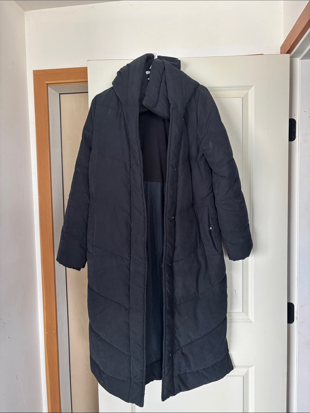Abercrombie & Fitch Black Long Puffer Coat